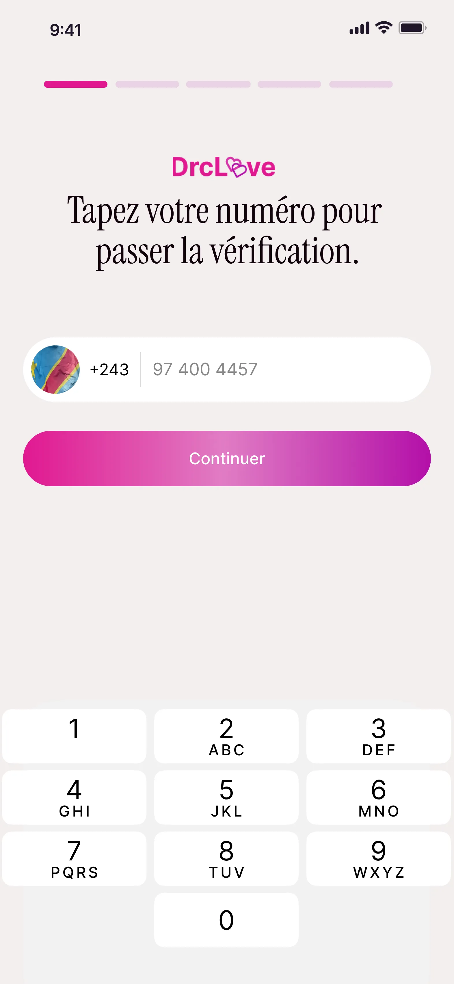 Screenshot of DRC Love