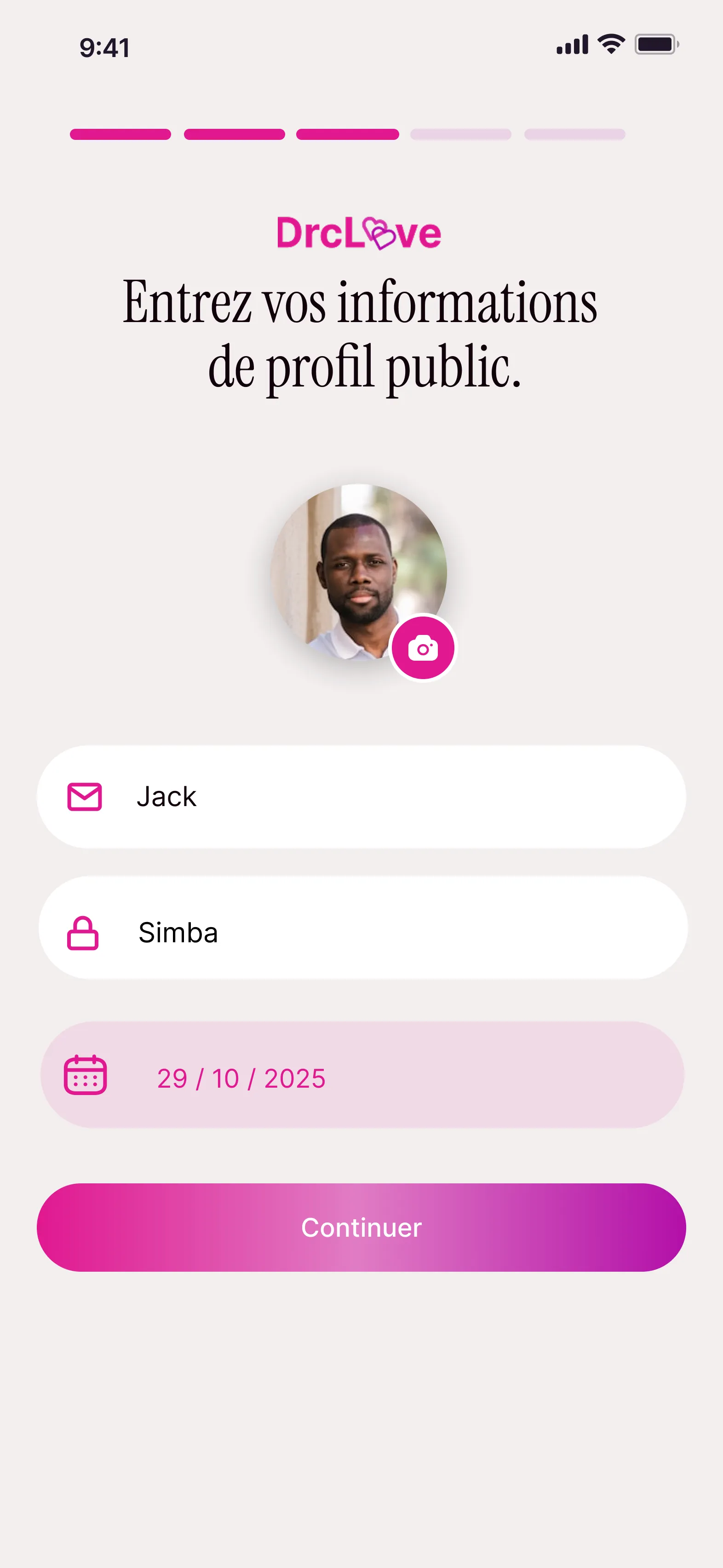 Screenshot of DRC Love