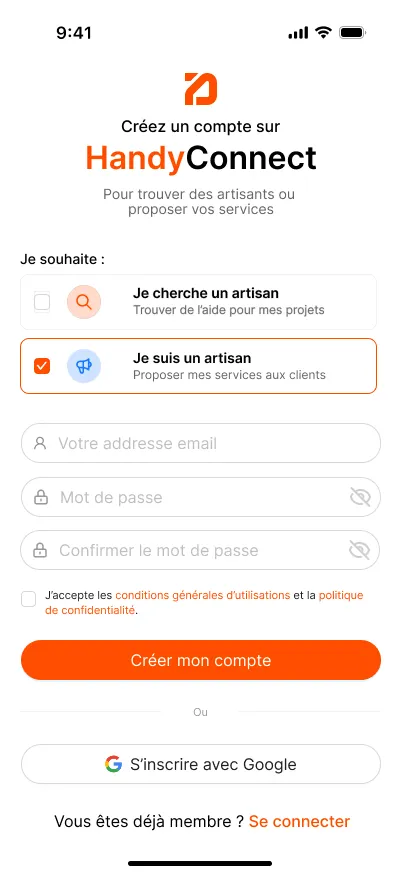 Screenshot of Handy Connect